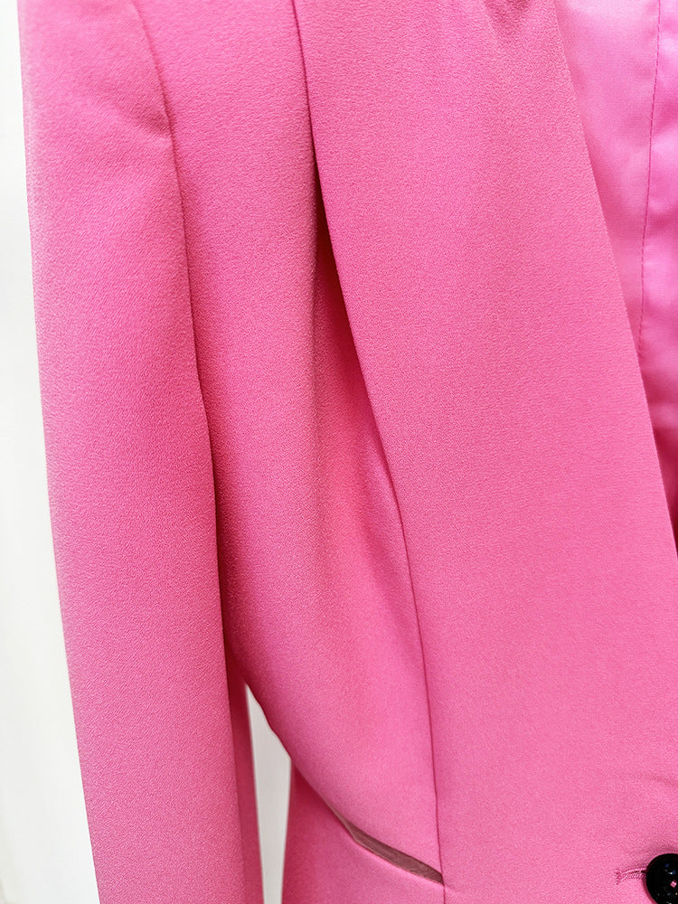 Long Sleeve Mesh Insert Suit Pink HV1485