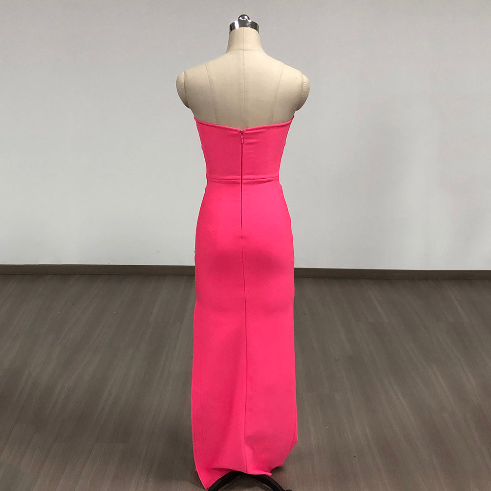 Strapless Embellished Cut Out Maxi Dress HV1430