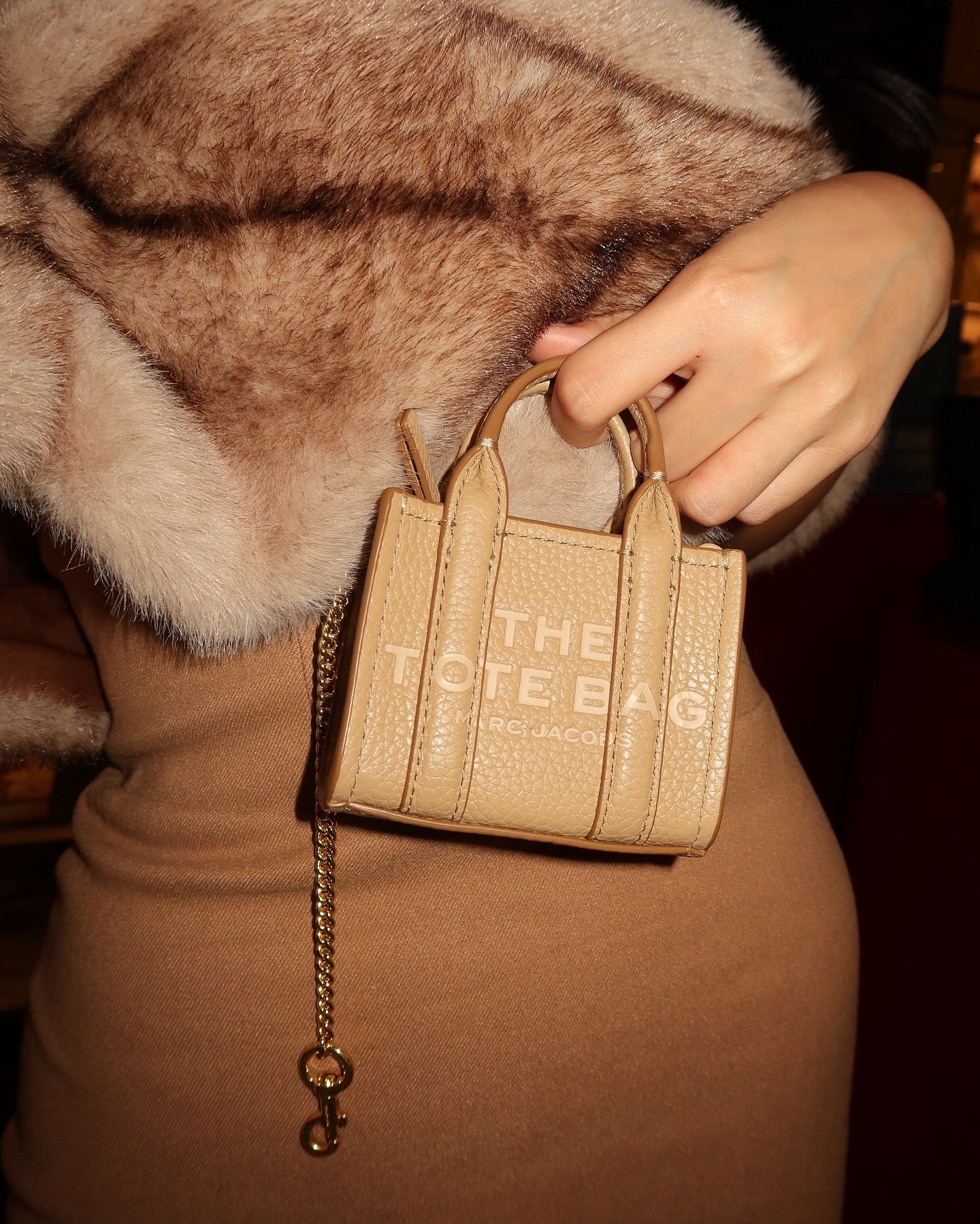 Fur Bardot Dress Brown HV1990
