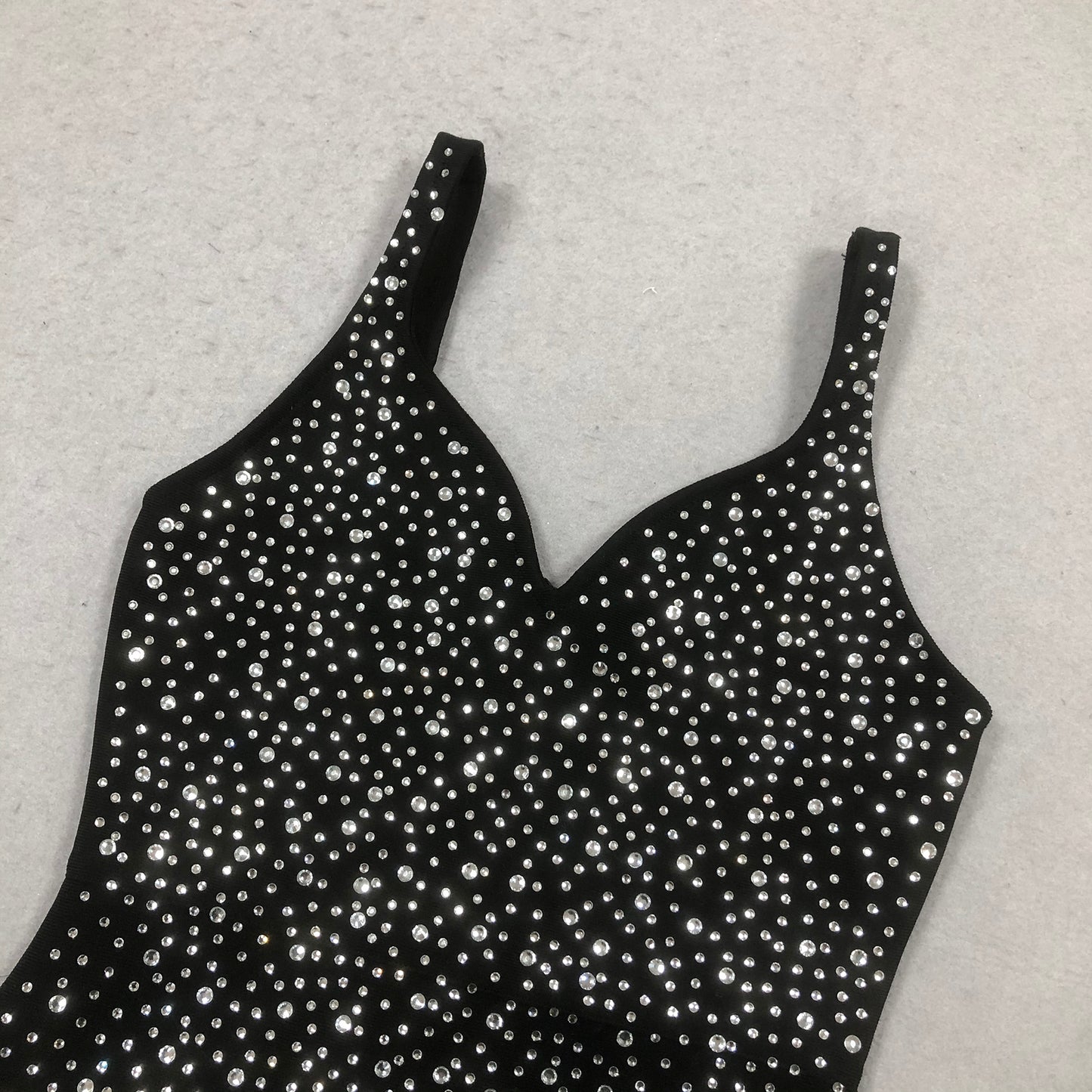 Crystal Covered Maxi Dress Black HV2021