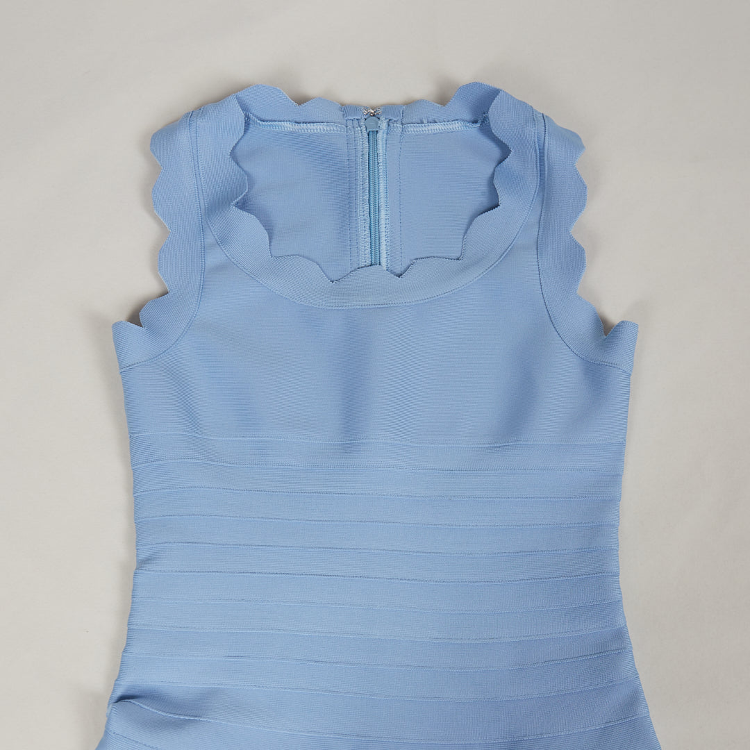 Scalloped Detail A Line Dress
