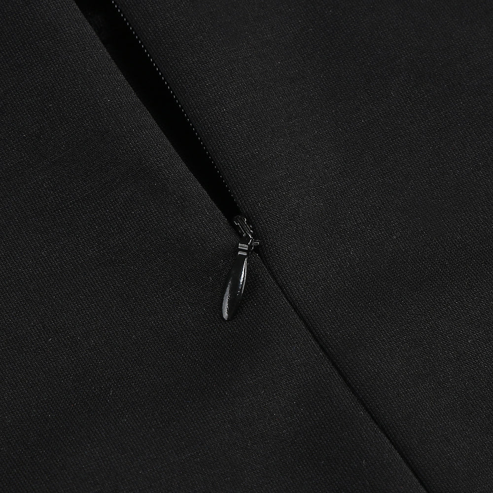 Long Sleeve Pearl Dress Black