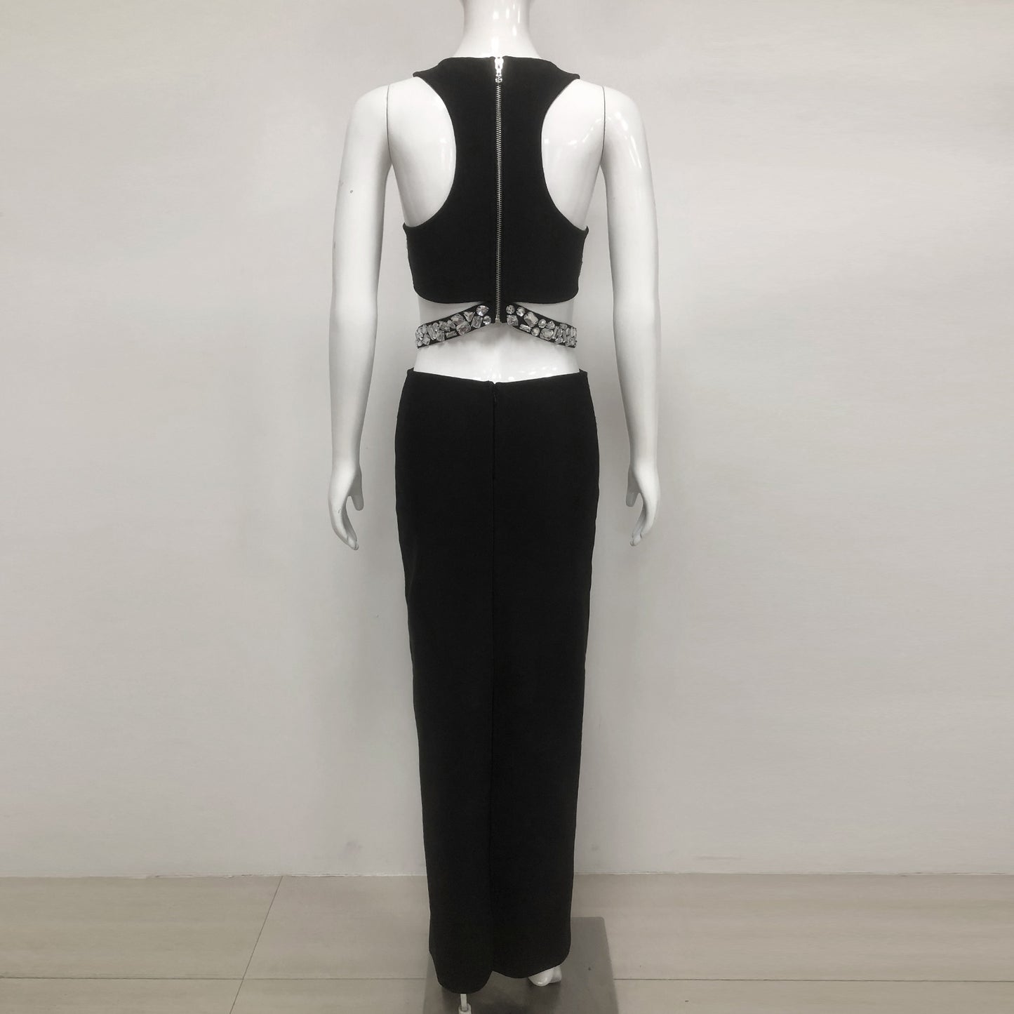 Crystal Overlay Maxi Dress Black HV