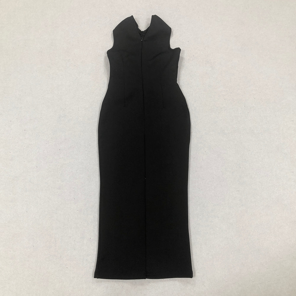 Halter Chain Detail Midi Dress HV1391