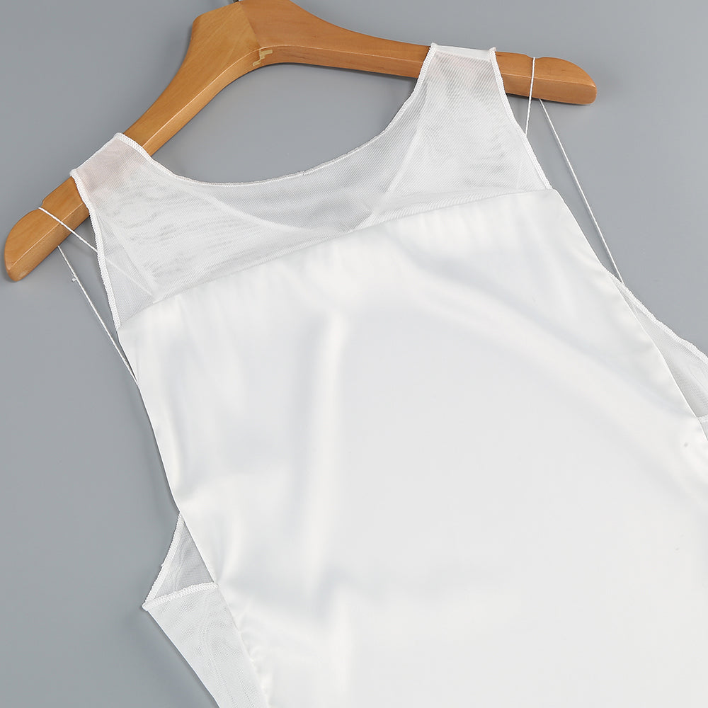 Mesh Insert Maxi Dress White HV1919