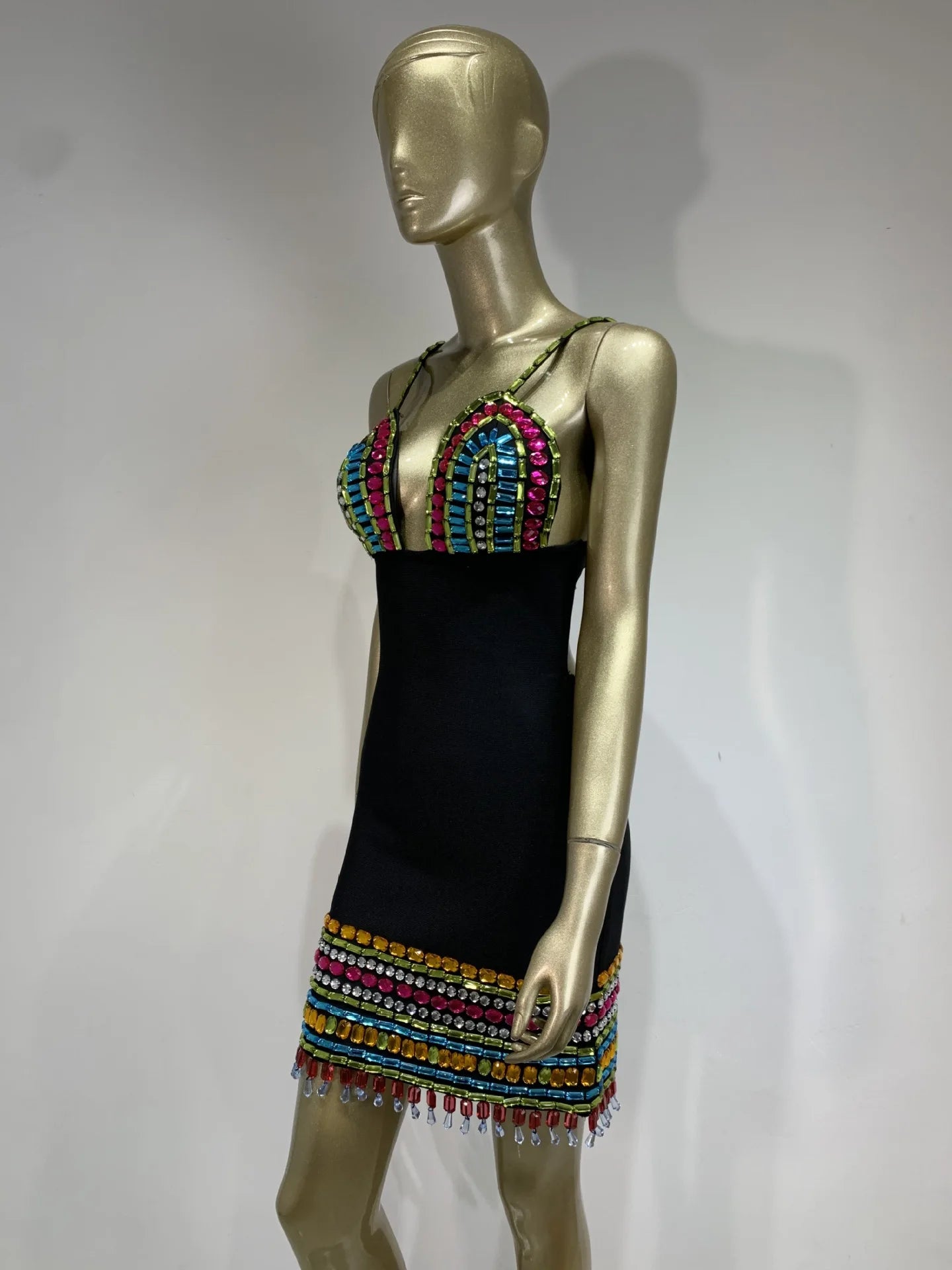 Embellished Bustier Dress Black HV1221