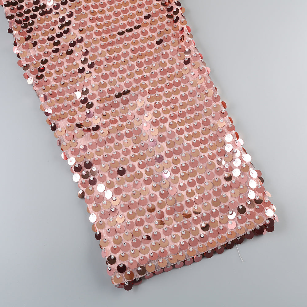 Big Sequin Maxi Dress Hot Pink HV9114