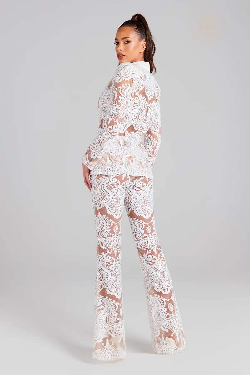 Long Sleeve Sequin Lace Suit HV9305