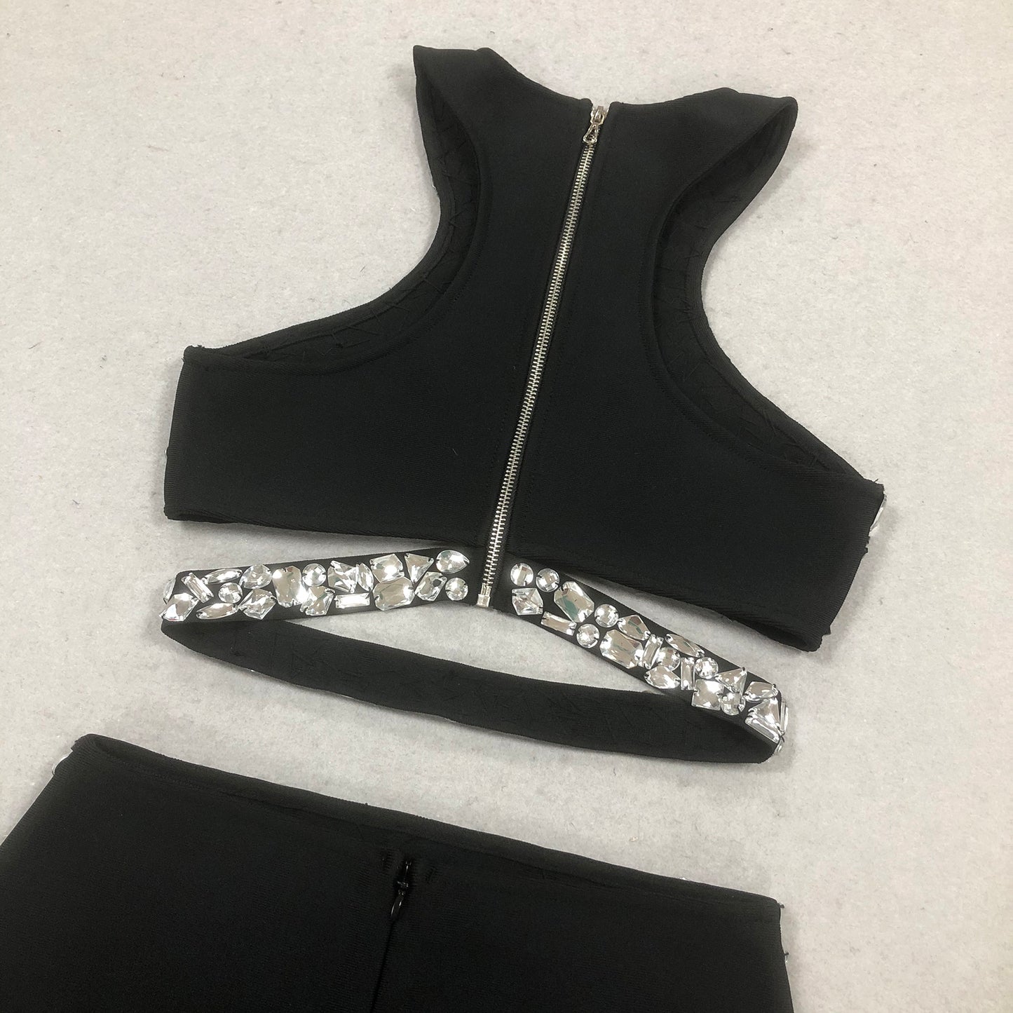 Crystal Overlay Maxi Dress Black HV
