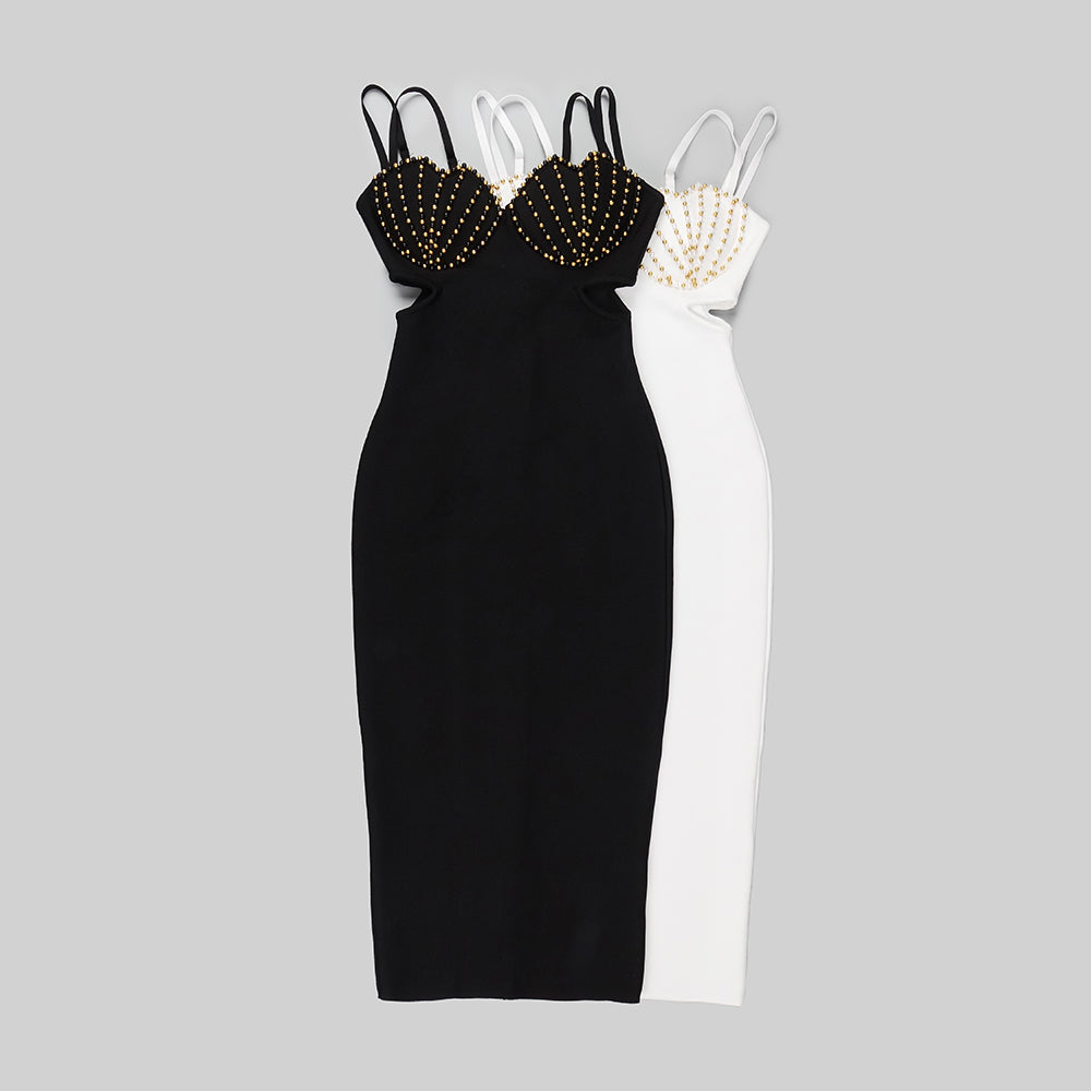 Embellished Bustier Midi Dress HV9405
