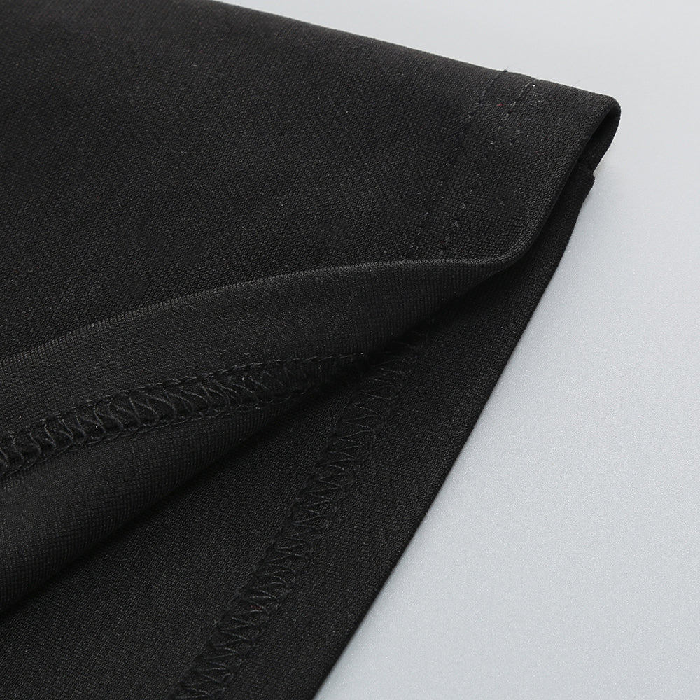 Long Sleeve Pearl Dress Black