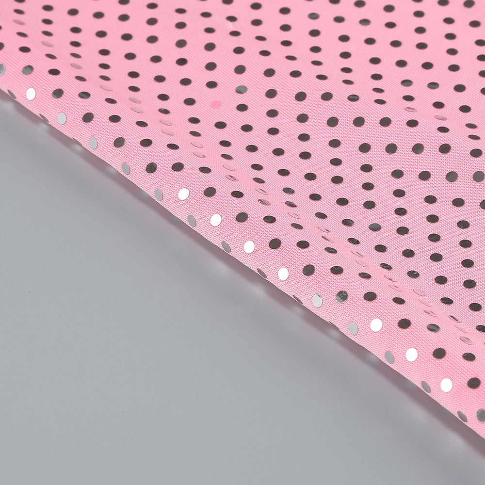 Silver Polka Dot Bustier Maxi Dress Pink HV1746