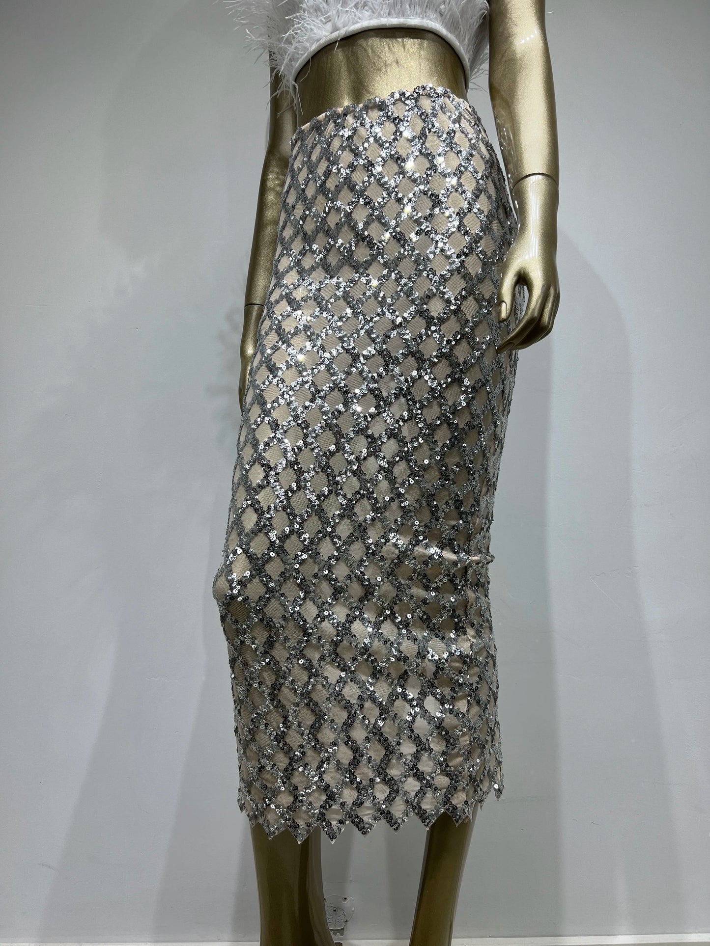 Strapless Feather Maxi Two Piece Dress HV8893