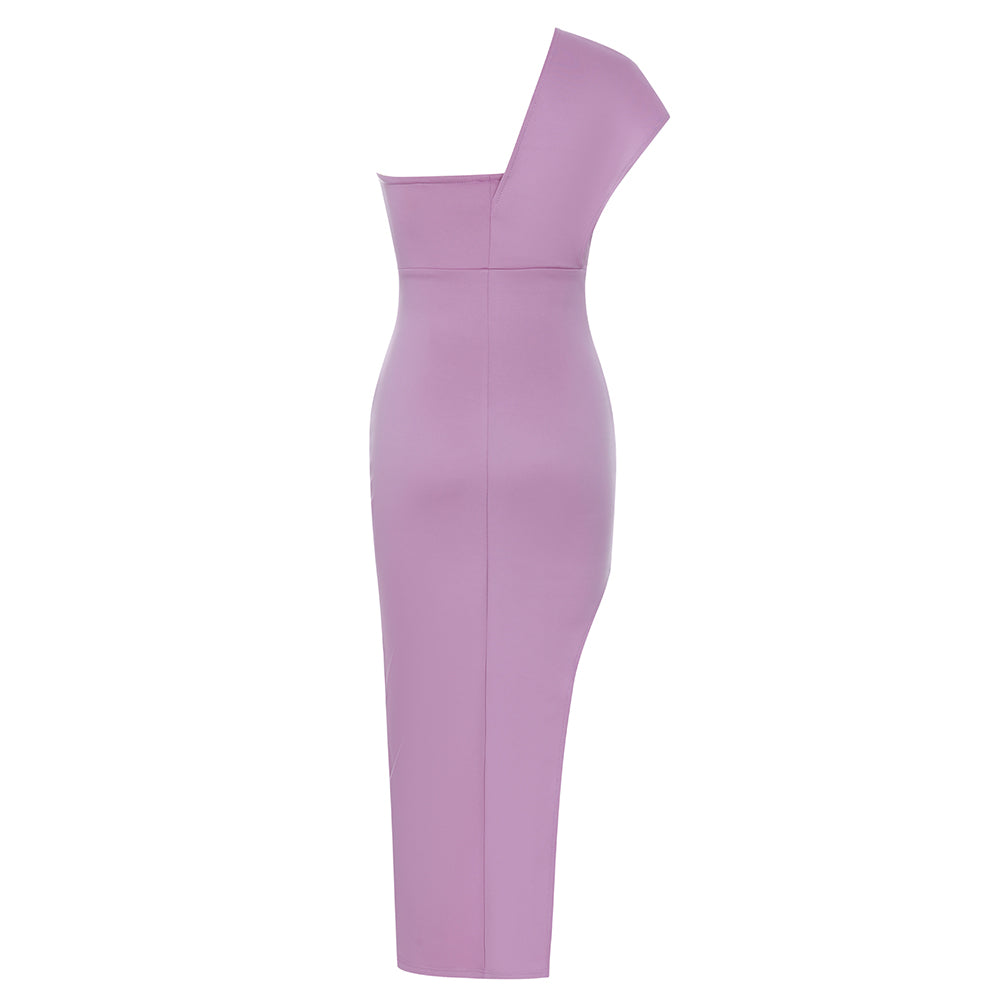 One Shoulder Midi Dress Purple HV9801