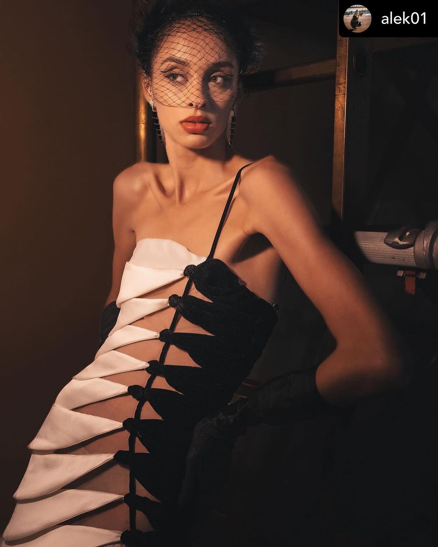 One Shoulder Velvet Insert Maxi Dress Black White HV2075