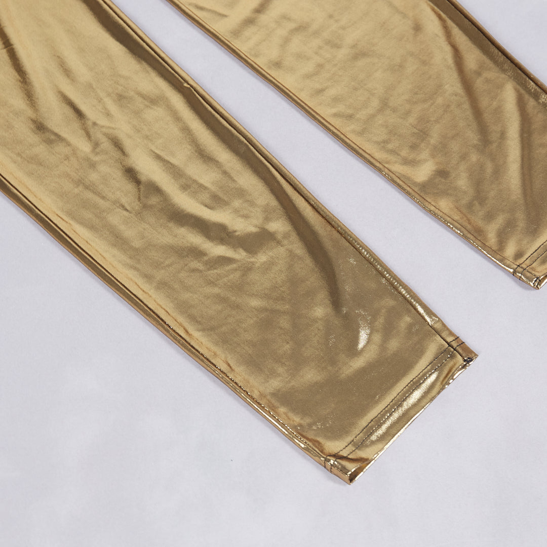 Halter Cut Out Jumpsuit Gold C2406