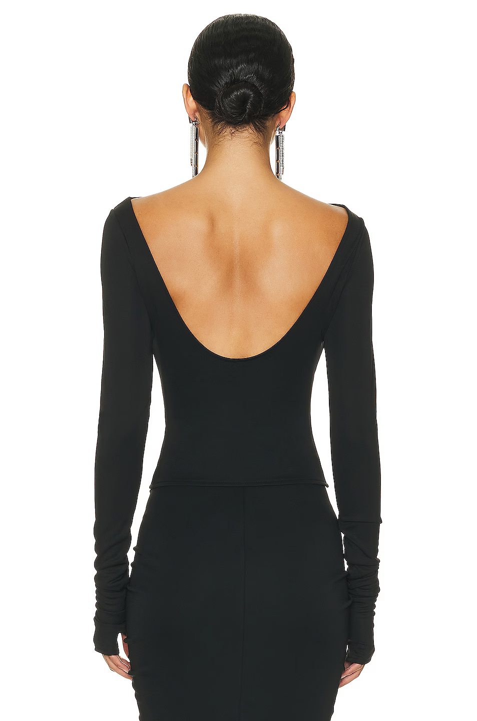 Long Sleeve Ruffle Two Piece Maxi Dress Black HV1050