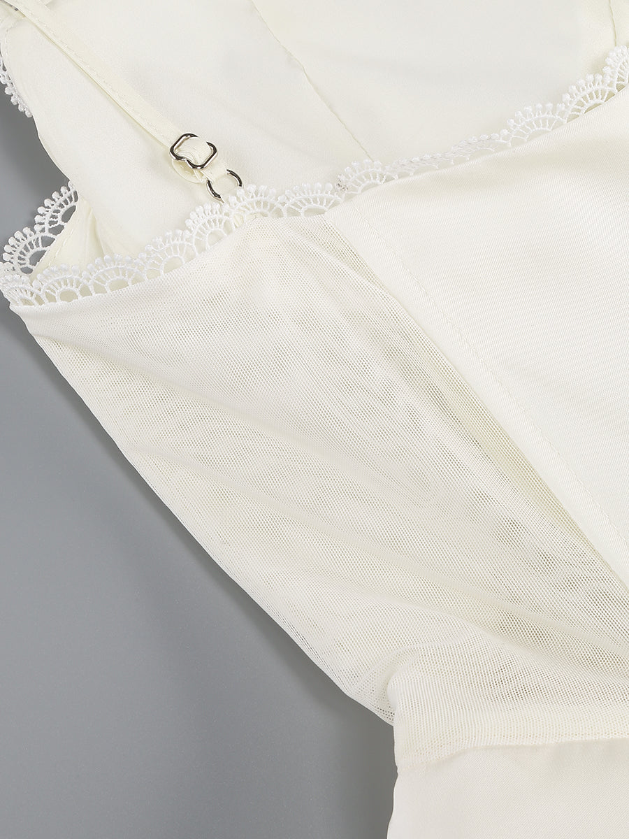 Lace Detail Bustier A Line Dress HV1258