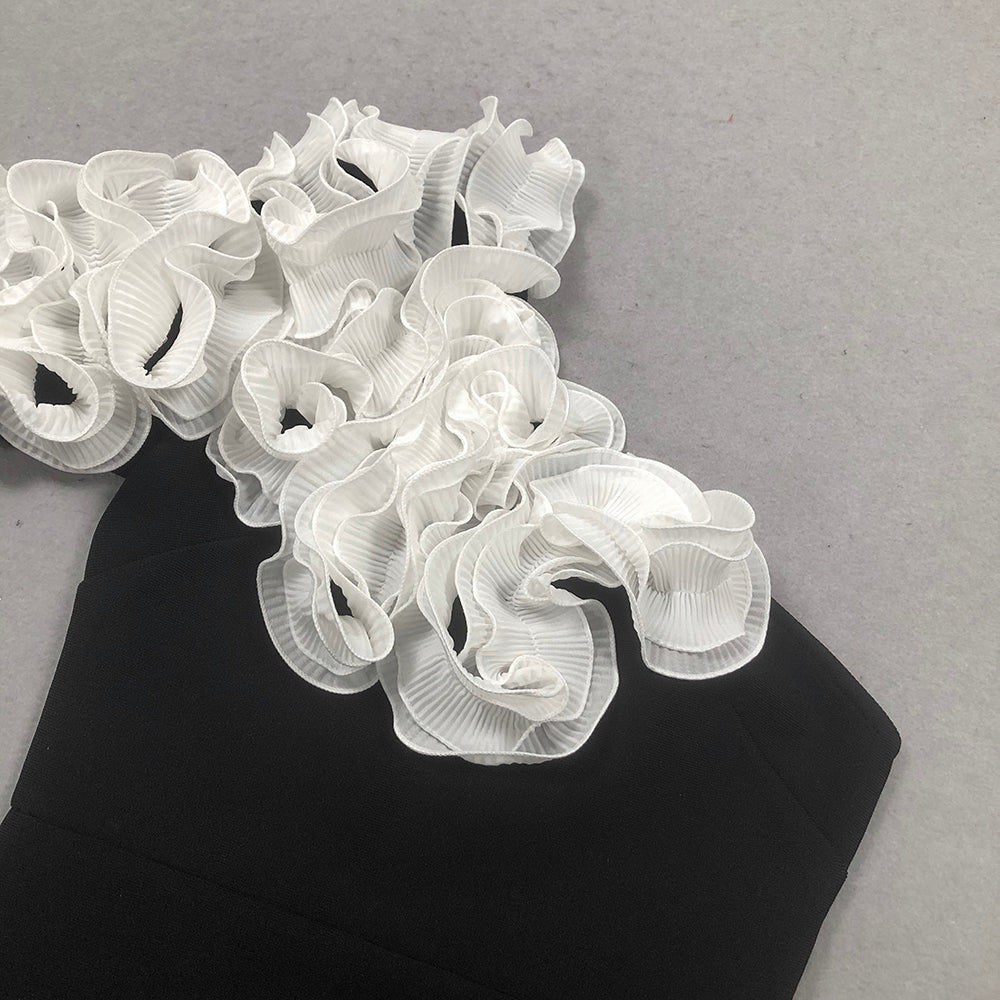 One Shoulder Ruffle Detail Maxi