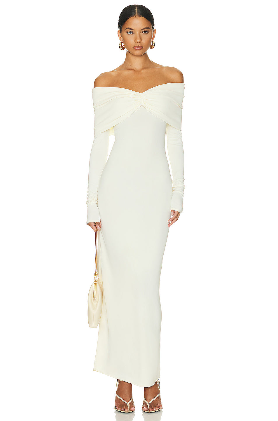 Long Sleeve Off The Shoulder Maxi Dress HV1060