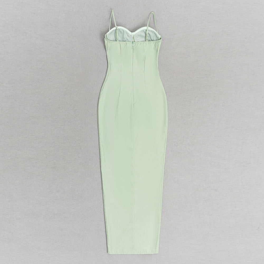 Bustier Draped Maxi Dress Green VH9809