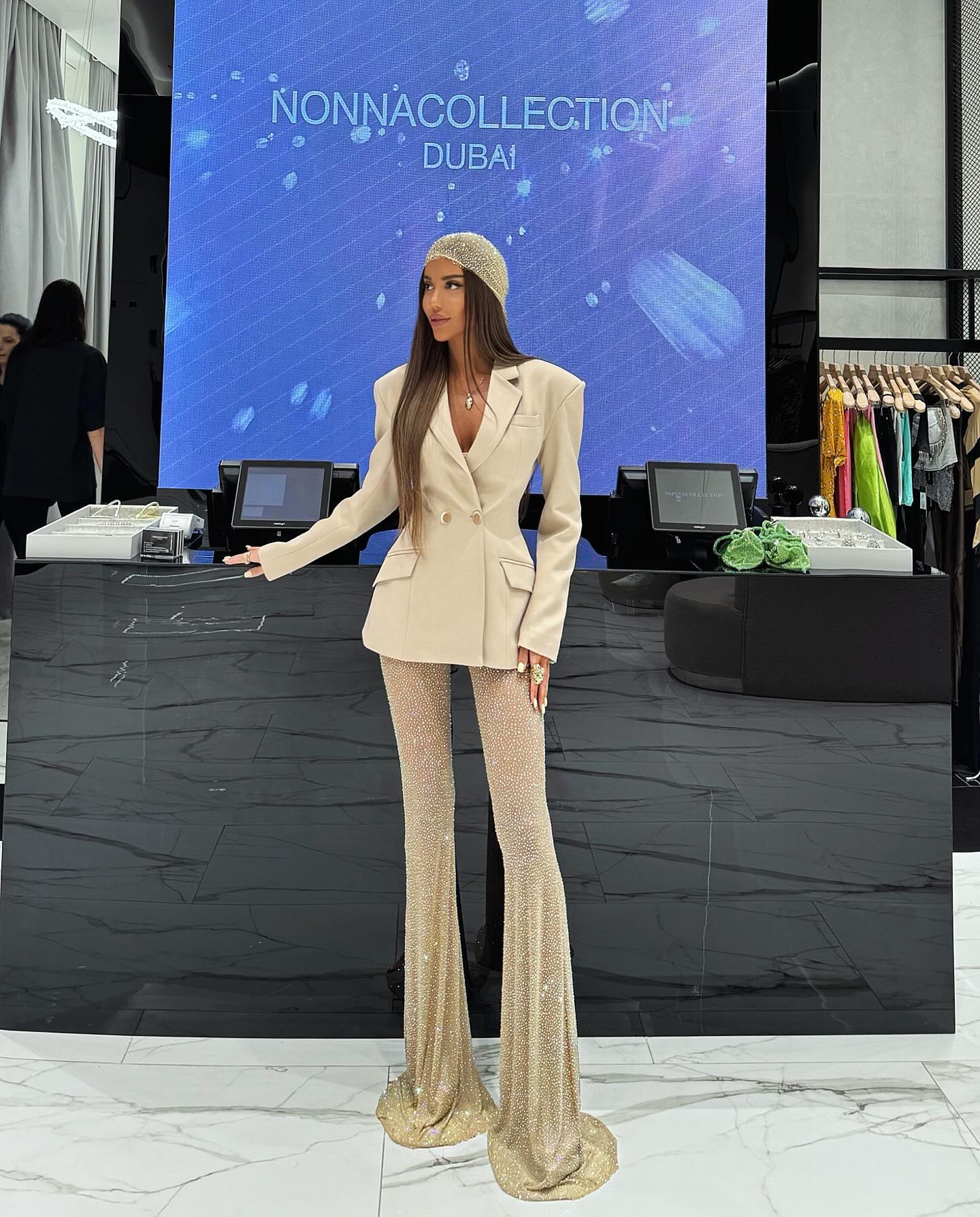 Long Sleeve Crystal Suit HV1347