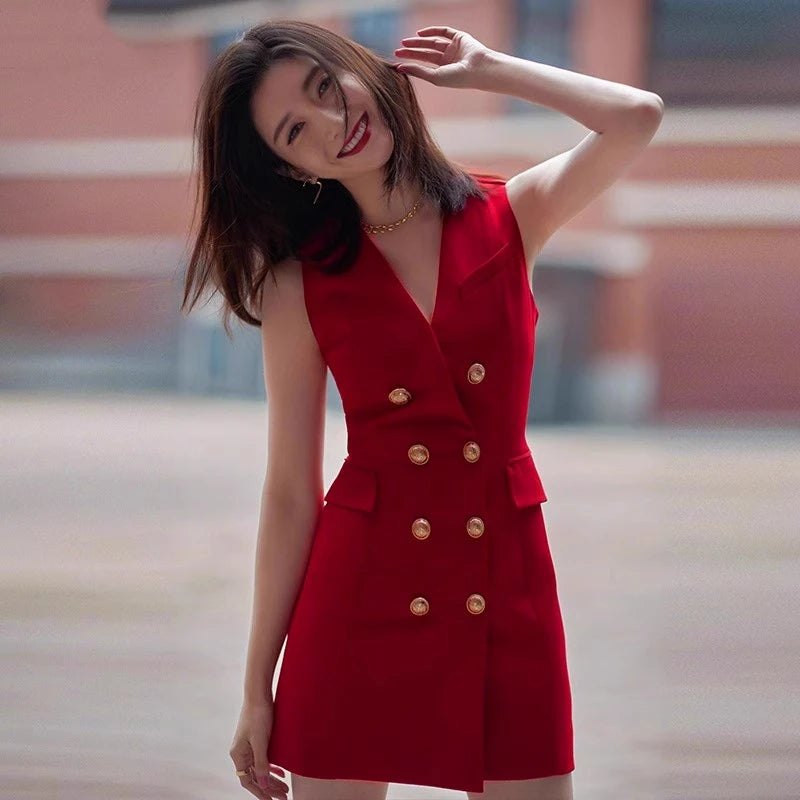 Sleeveless Blazer Dress