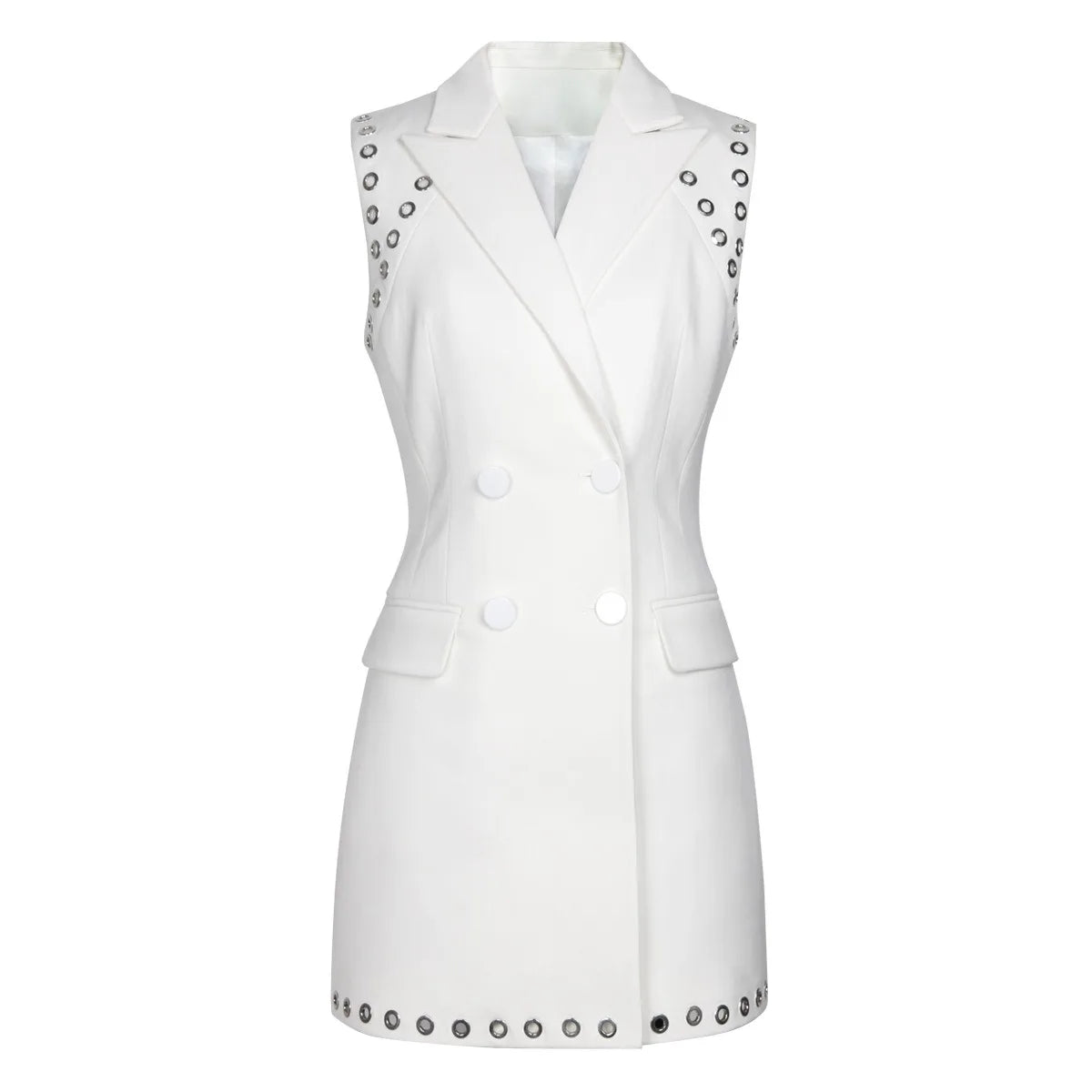 Sleeveless Studded Blazer Dress