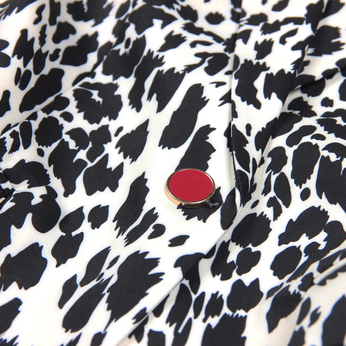 Long Sleeve Animal Print Blazer Black White