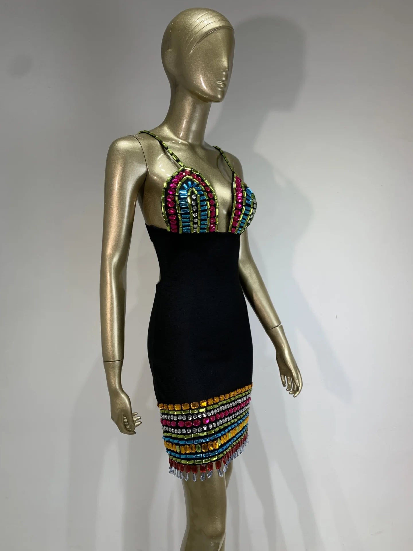 Embellished Bustier Dress Black HV1221