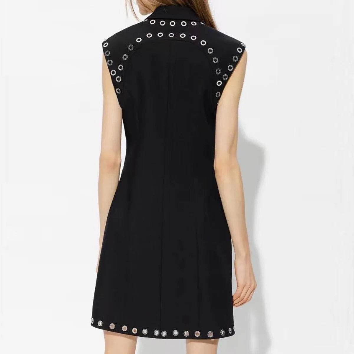 Sleeveless Studded Blazer Dress