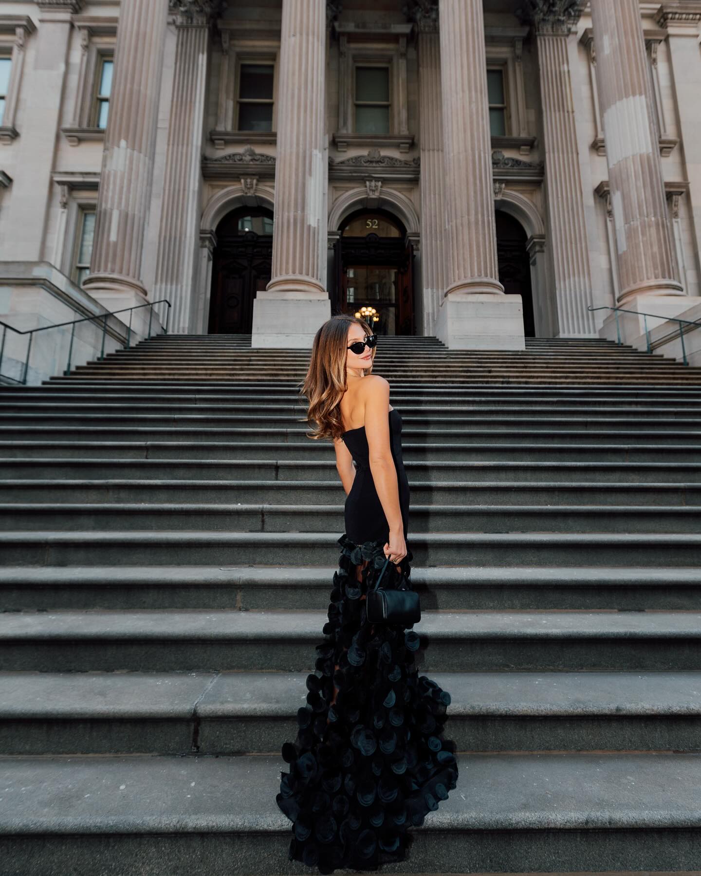 Strapless A Line Maxi Dress Black