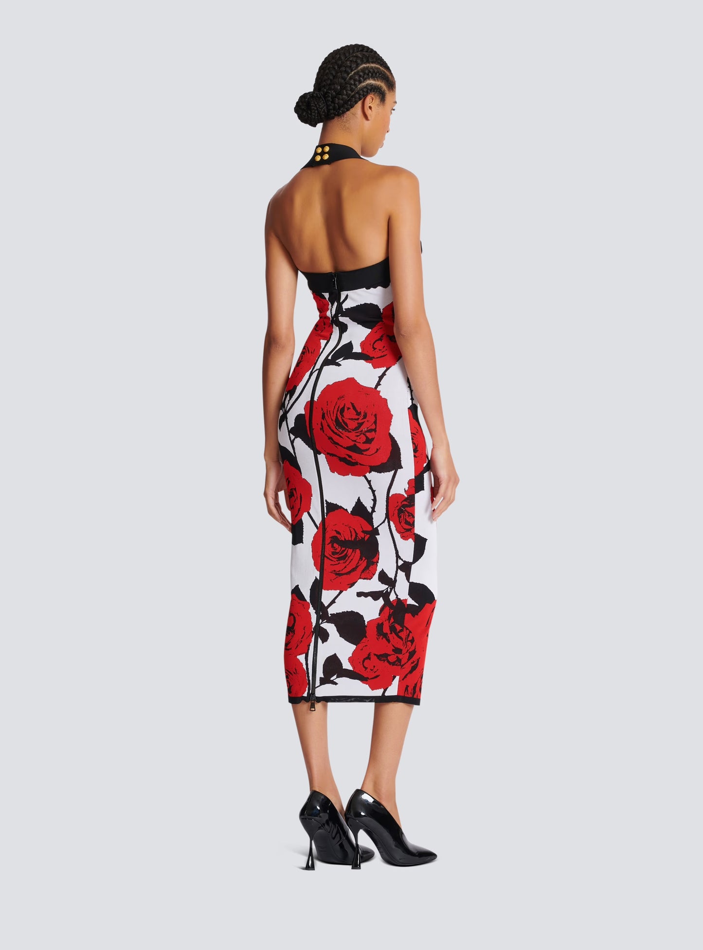 Halter Bustier Floral Midi Dress HV1348