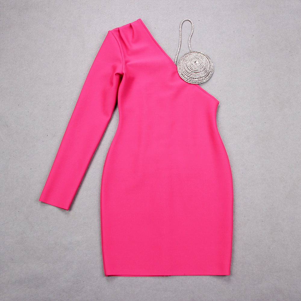 Long Sleeve Rhinestone Bustier Dress HV8724