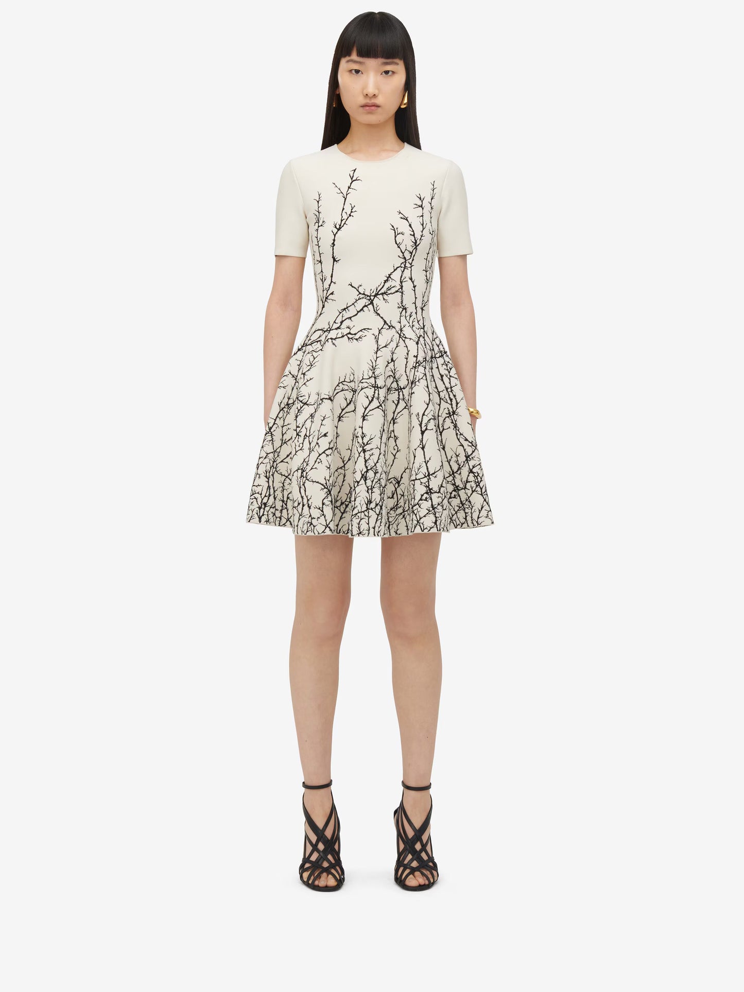 Short Sleeve A Line Dress White HV1576