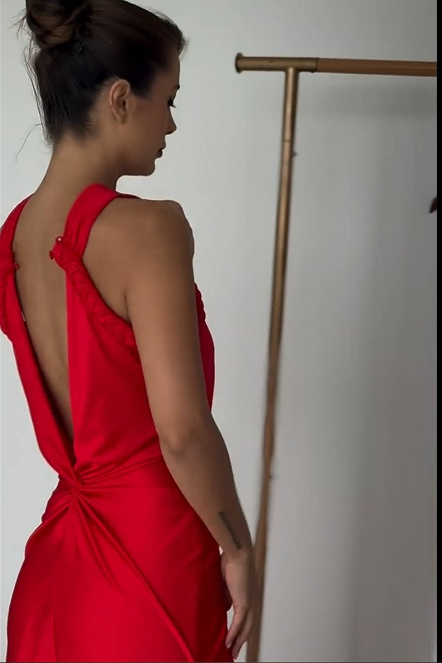 Halter Braided Draped Maxi Dress HV1380