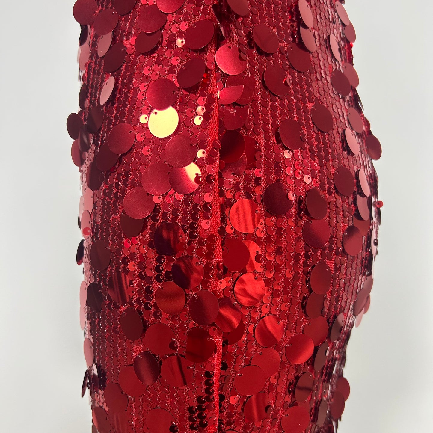 Strapless Big Sequins Maxi Dress Red BB505