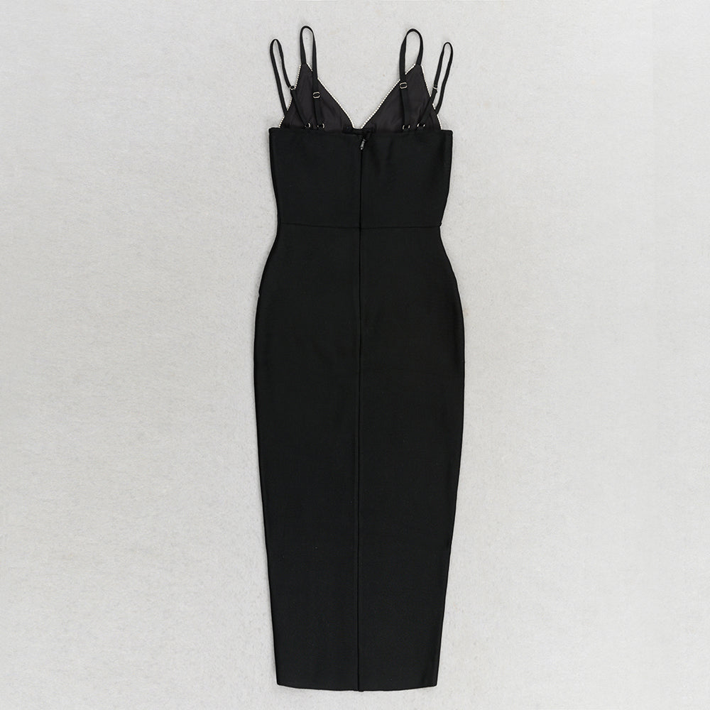 Crystal Bustier Midi Dress Black HV9561