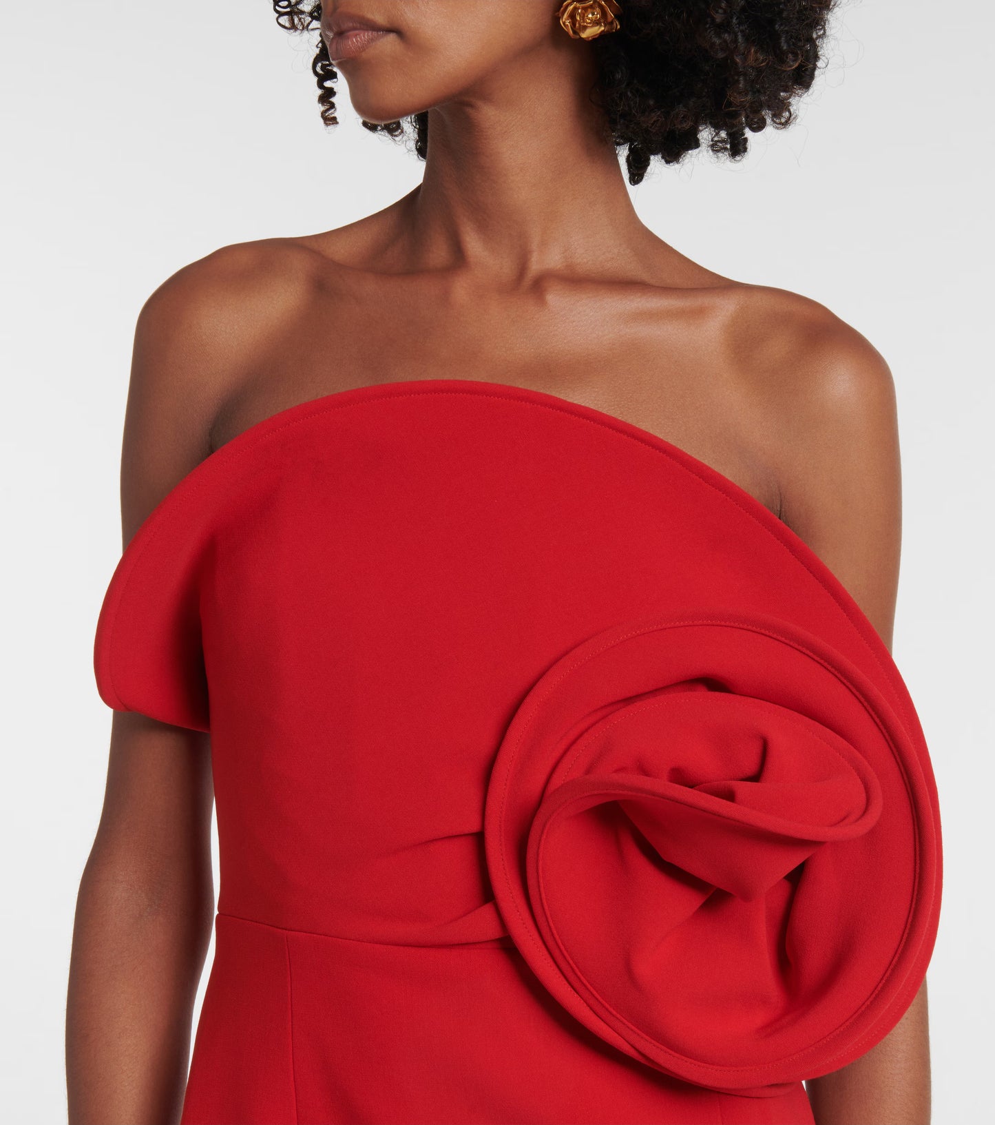 Strapless Flower Dress Red HV1896
