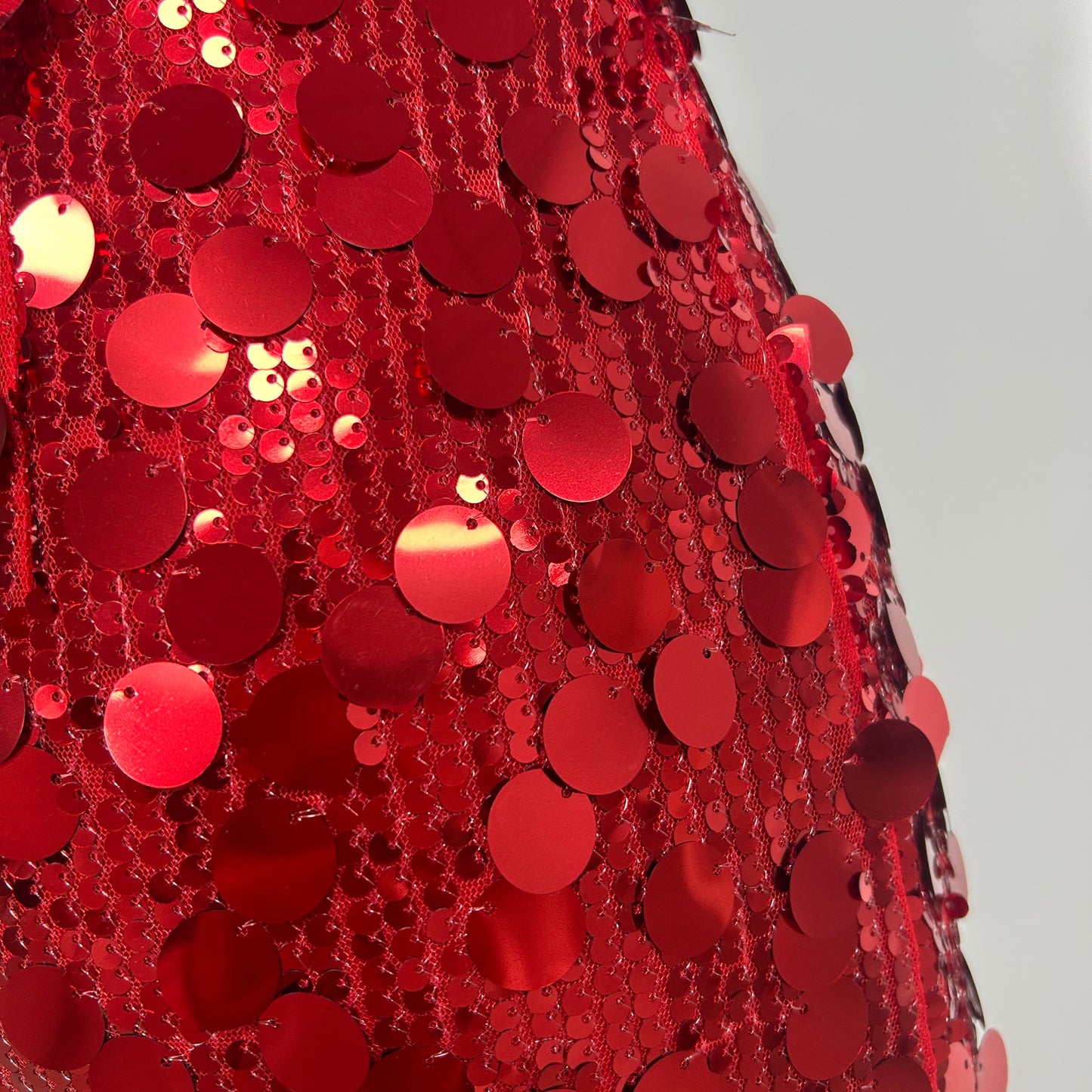 Strapless Big Sequins Maxi Dress Red BB505