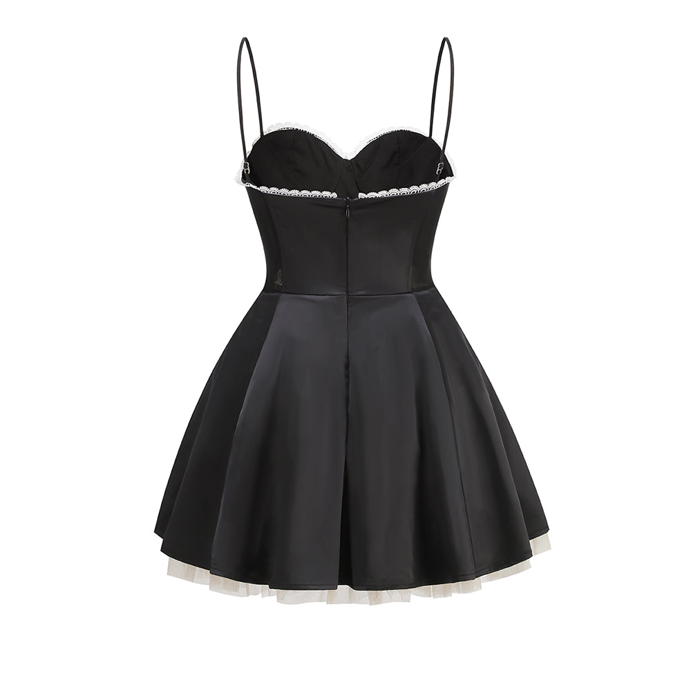 Lace Detail Bustier A Line Dress HV1258