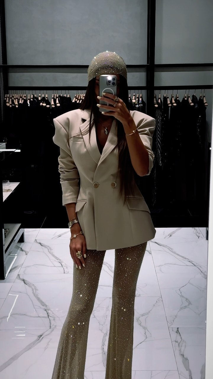 Long Sleeve Crystal Suit HV1347