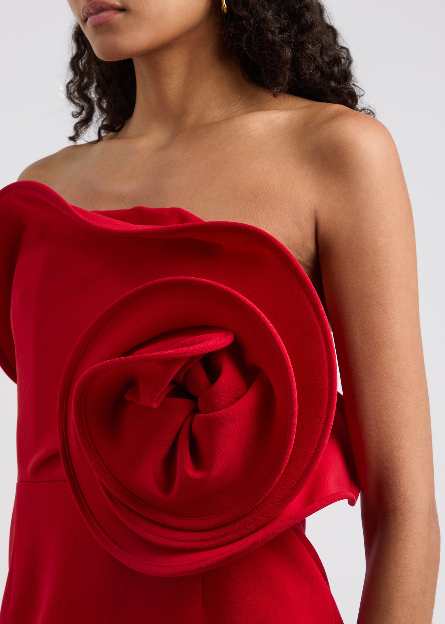 Strapless Flower Dress Red HV1896