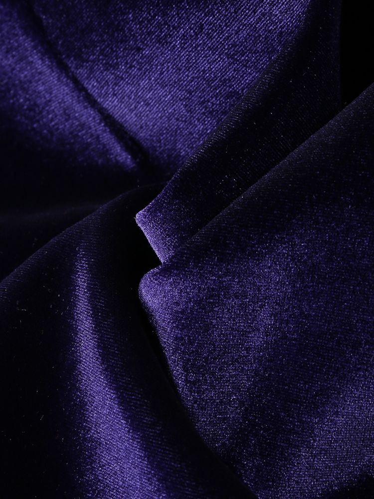 Strapless Heart Detail A Line Velvet Dress Purple HV1291