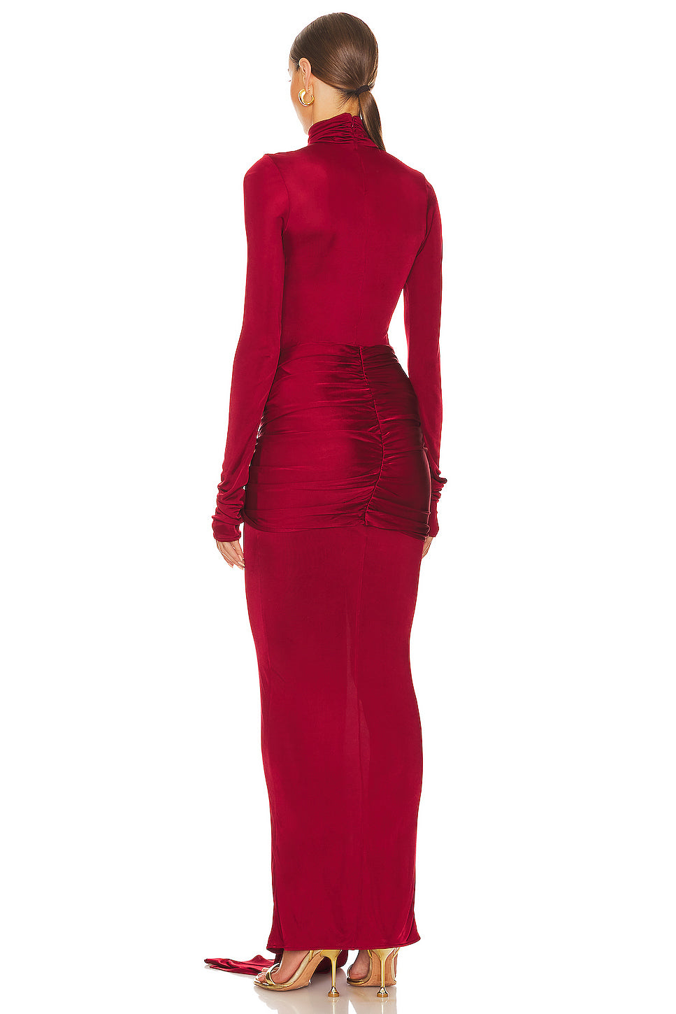 Long Sleeve Ruched Detail Maxi Dress