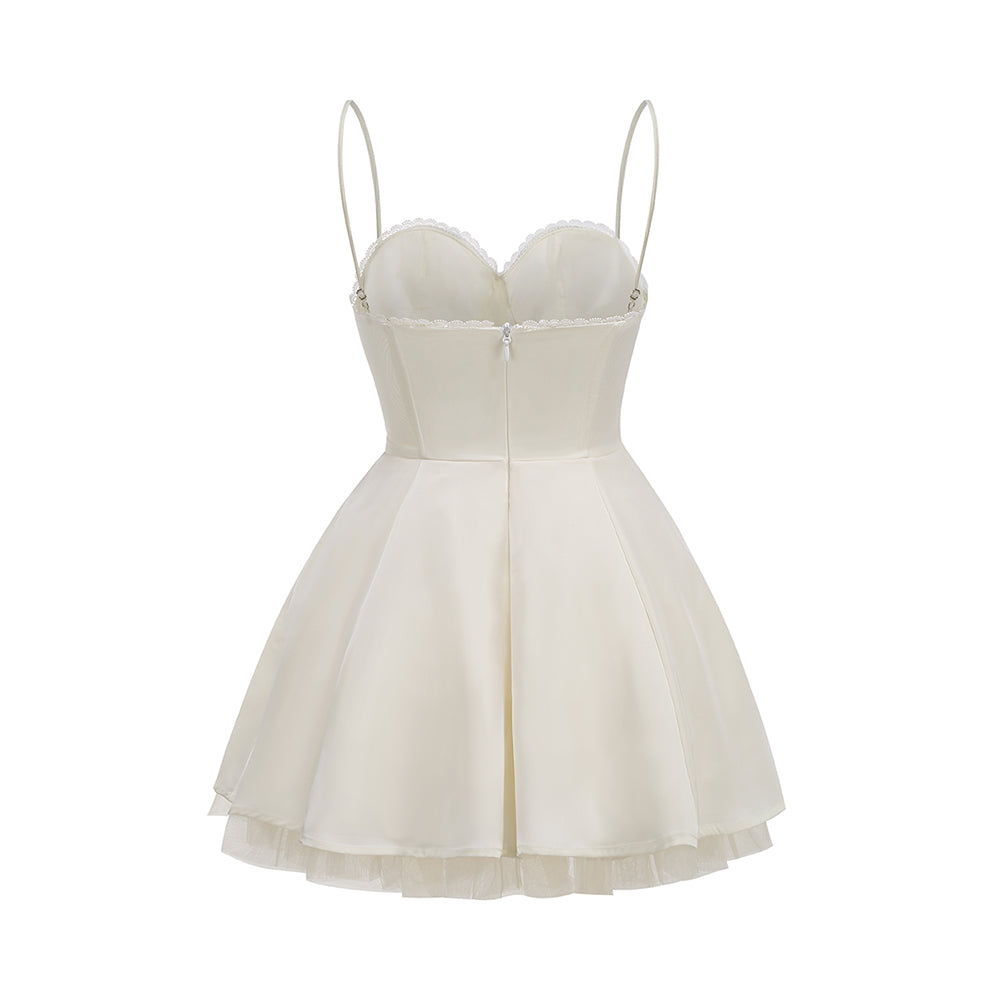 Lace Detail Bustier A Line Dress HV1258