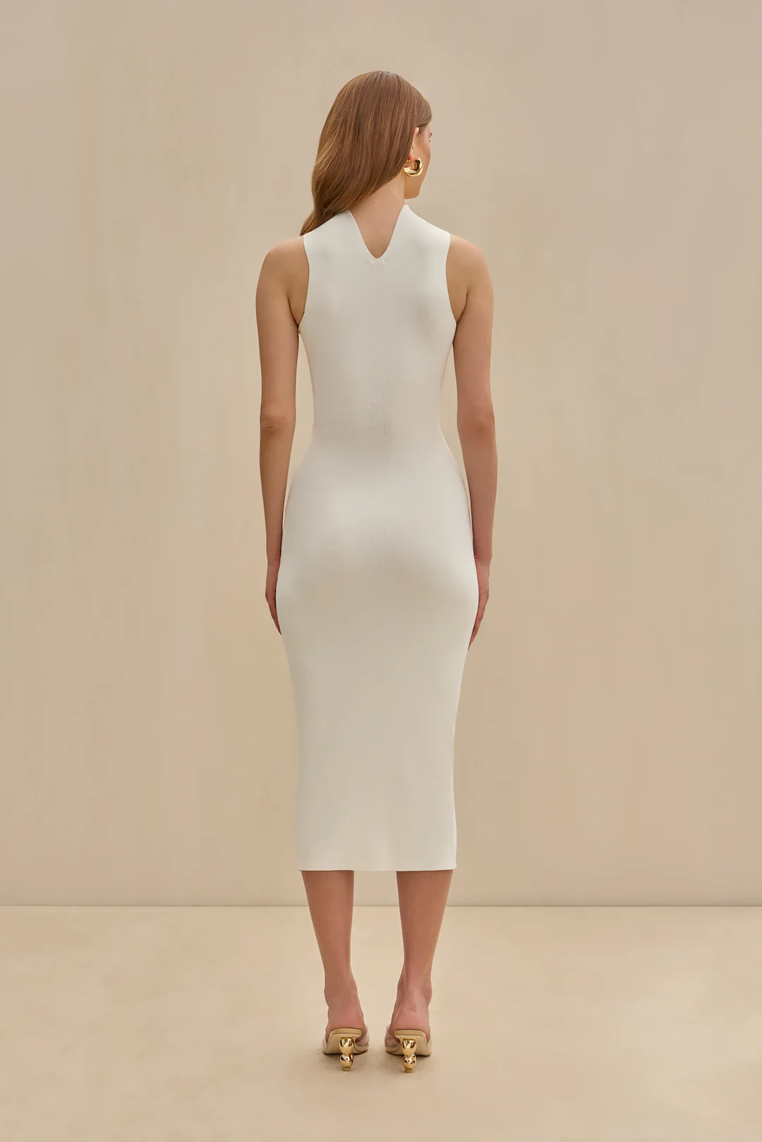 Halter Chain Detail Midi Dress HV1391