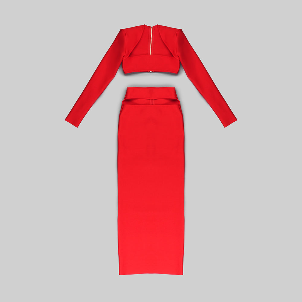 Long Sleeve Two Piece Maxi Dress HV8590