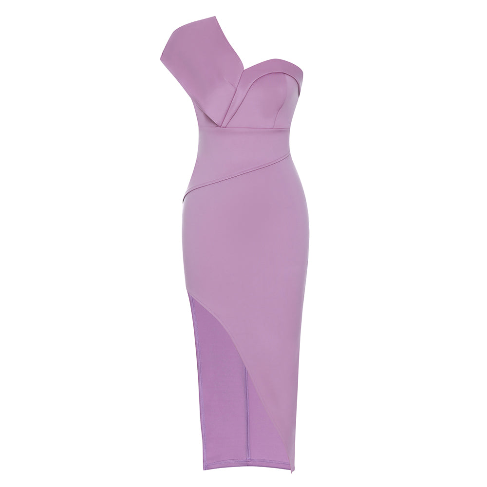 One Shoulder Midi Dress Purple HV9801