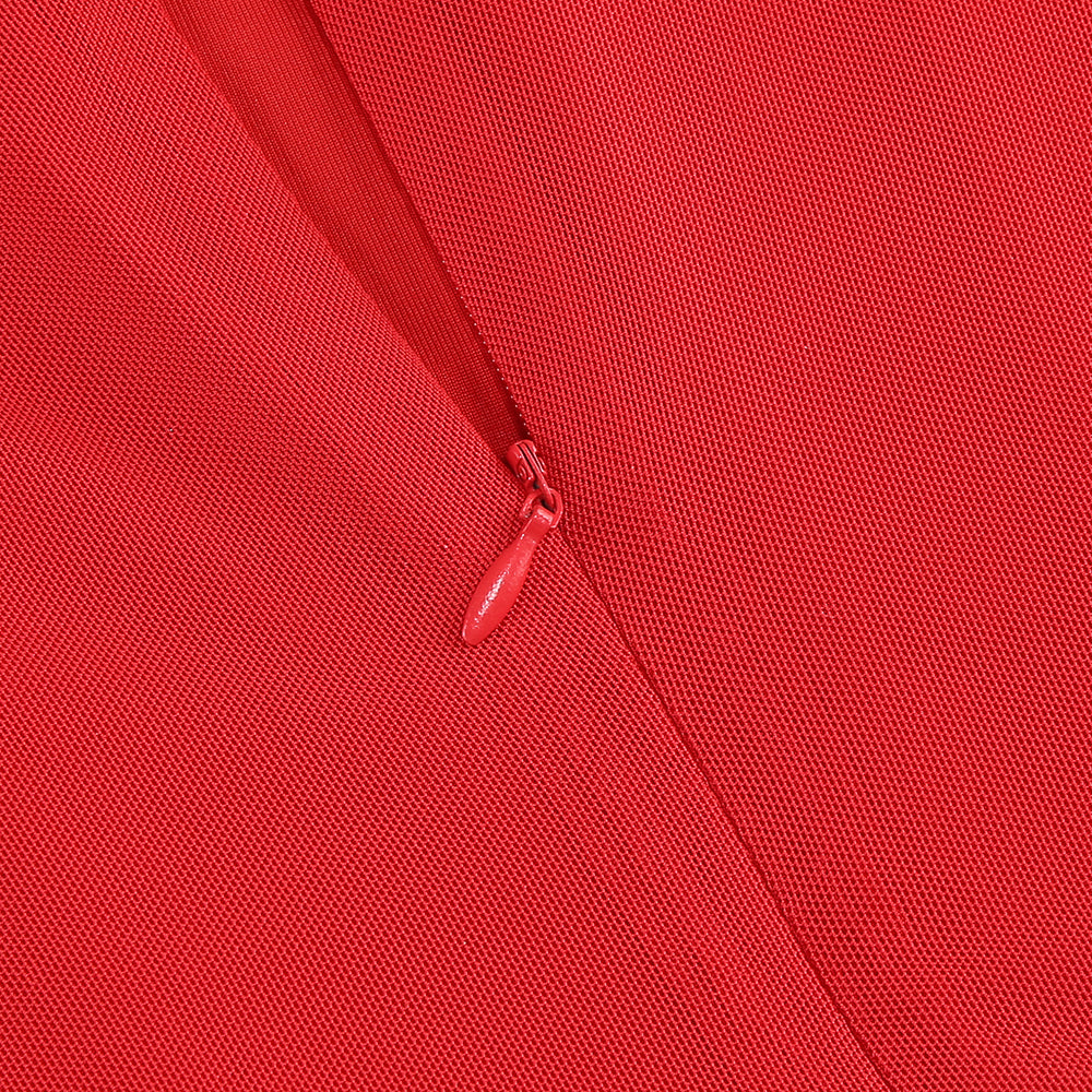 One Shoulder Draped Corset Maxi Dress Red HV1631